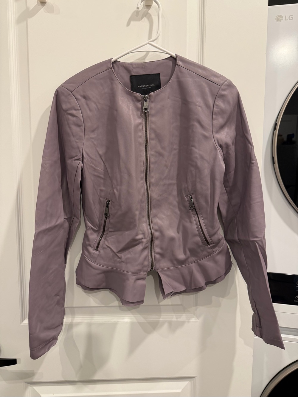 Marc New York Lilac Leather Zip-Front Jacket